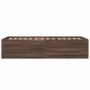 Brown oak engineered wood bed frame 90x200 cm by vidaXL, Beds and slatted bases - Ref: Foro24-3280971, Price: 110,18 €, Disco...