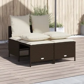 Set de sofás de jardín 4 pzas y cojines ratán sintético marrón by vidaXL, Garden sets - Ref: Foro24-368381, Price: 180,63 €, ...