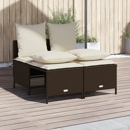 Set de sofás de jardín 4 pzas y cojines ratán sintético marrón by vidaXL, Garden sets - Ref: Foro24-368381, Price: 180,63 €, ...