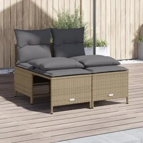 Juego de sofás jardín con cojines 4 pzas ratán sintético beige by vidaXL, Garden sets - Ref: Foro24-368374, Price: 193,19 €, ...