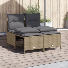 Juego de sofás jardín con cojines 4 pzas ratán sintético beige by vidaXL, Garden sets - Ref: Foro24-368374, Price: 185,83 €, ...
