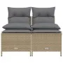 Juego de sofás jardín con cojines 4 pzas ratán sintético beige by vidaXL, Garden sets - Ref: Foro24-368374, Price: 193,19 €, ...