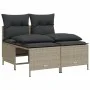 Gartensofagarnitur 4-teilig mit grauen Polstern aus synthetischem Rattan von vidaXL, Gartensets - Ref: Foro24-368376, Preis: ...