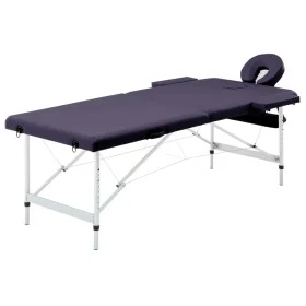 Folding massage table 2 zones purple aluminum by vidaXL, massage tables - Ref: Foro24-110195, Price: 155,13 €, Discount: %