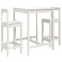 Set de mesa y taburetes altos jardín 3 pzas madera pino blanco de vidaXL, Conjuntos de jardín - Ref: Foro24-3154736, Precio: ...