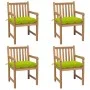 Gartenstühle 4 Stk. Teakholz und hellgrüne Kissen von vidaXL, Gartenstühle - Ref: Foro24-3073030, Preis: 607,01 €, Rabatt: %