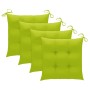 Garden chairs 4 pcs teak wood with bright green cushions by vidaXL, Garden chairs - Ref: Foro24-3073030, Price: 621,92 €, Dis...