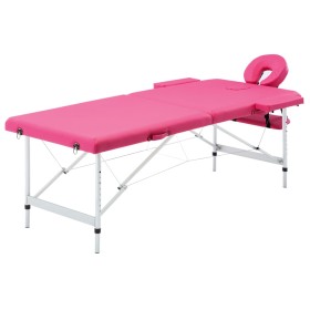 Camilla de masaje plegable 2 zonas aluminio rosa de vidaXL, Mesas de masaje - Ref: Foro24-110194, Precio: 173,65 €, Descuento: %