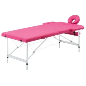 Folding massage table 2 zones pink aluminum by vidaXL, massage tables - Ref: Foro24-110194, Price: 155,35 €, Discount: %