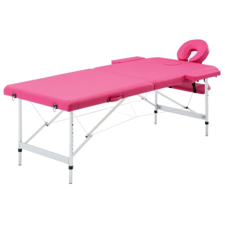 Folding massage table 2 zones pink aluminum by vidaXL, massage tables - Ref: Foro24-110194, Price: 173,65 €, Discount: %