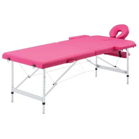 Folding massage table 2 zones pink aluminum by vidaXL, massage tables - Ref: Foro24-110194, Price: 155,35 €, Discount: %