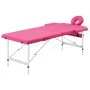 Folding massage table 2 zones pink aluminum by vidaXL, massage tables - Ref: Foro24-110194, Price: 155,35 €, Discount: %