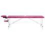 Folding massage table 2 zones pink aluminum by vidaXL, massage tables - Ref: Foro24-110194, Price: 173,65 €, Discount: %