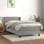Cama box spring con colchón terciopelo gris claro 100x200 cm de vidaXL, Camas y somieres - Ref: Foro24-3130823, Precio: 322,8...