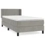 Box spring bed with light gray velvet mattress 100x200 cm by vidaXL, Beds and slatted bases - Ref: Foro24-3130823, Price: 304...