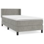 Cama box spring con colchón terciopelo gris claro 100x200 cm de vidaXL, Camas y somieres - Ref: Foro24-3130823, Precio: 322,8...