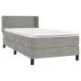 Box spring bed with light gray velvet mattress 100x200 cm by vidaXL, Beds and slatted bases - Ref: Foro24-3130823, Price: 304...