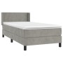 Cama box spring con colchón terciopelo gris claro 100x200 cm de vidaXL, Camas y somieres - Ref: Foro24-3130823, Precio: 322,8...