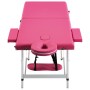 Folding massage table 2 zones pink aluminum by vidaXL, massage tables - Ref: Foro24-110194, Price: 173,65 €, Discount: %