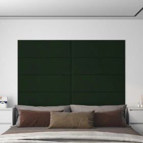 Paneles de pared 12 uds terciopelo verde oscuro 90x30cm 3,24 m²