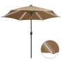 Umbrella with LED lights and a 300 cm gray taupe aluminum pole by vidaXL, Umbrellas - Ref: Foro24-47363, Price: 110,92 €, Dis...
