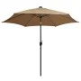 Umbrella with LED lights and a 300 cm gray taupe aluminum pole by vidaXL, Umbrellas - Ref: Foro24-47363, Price: 110,92 €, Dis...