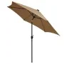 Sombrilla con luces LED y palo de aluminio gris taupe 300 cm de vidaXL, Sombrillas - Ref: Foro24-47363, Precio: 110,92 €, Des...