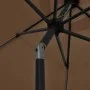 Umbrella with LED lights and a 300 cm gray taupe aluminum pole by vidaXL, Umbrellas - Ref: Foro24-47363, Price: 110,92 €, Dis...