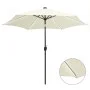 Umbrella with LED lights and white sand aluminum pole 300 cm by vidaXL, Umbrellas - Ref: Foro24-47361, Price: 117,56 €, Disco...
