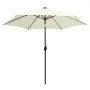 Umbrella with LED lights and white sand aluminum pole 300 cm by vidaXL, Umbrellas - Ref: Foro24-47361, Price: 117,56 €, Disco...