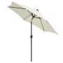 Regenschirm mit LED-Leuchten und weißem Sand Aluminiumstange 300 cm von vidaXL, Sonnenschirme - Ref: Foro24-47361, Preis: 120...