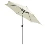 Umbrella with LED lights and white sand aluminum pole 300 cm by vidaXL, Umbrellas - Ref: Foro24-47361, Price: 117,56 €, Disco...