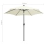Regenschirm mit LED-Leuchten und weißem Sand Aluminiumstange 300 cm von vidaXL, Sonnenschirme - Ref: Foro24-47361, Preis: 120...