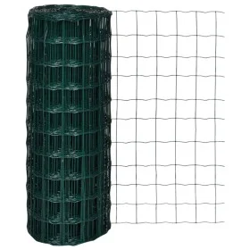 Euro fence set, green steel, 10x1 m by vidaXL, fence panels - Ref: Foro24-140573, Price: 38,57 €, Discount: %