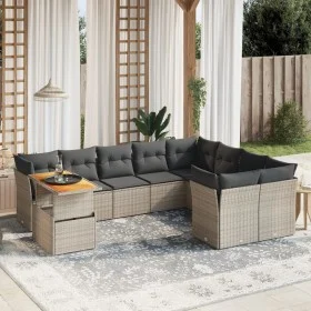 Garden sofa set 10 pieces with gray synthetic rattan cushions by vidaXL, Garden sets - Ref: Foro24-3271018, Price: 614,63 €, ...