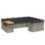 Garden sofa set 10 pieces with gray synthetic rattan cushions by vidaXL, Garden sets - Ref: Foro24-3271018, Price: 614,63 €, ...