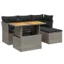 6-piece garden furniture set with gray synthetic rattan cushions by vidaXL, Garden sets - Ref: Foro24-3270808, Price: 366,19 ...