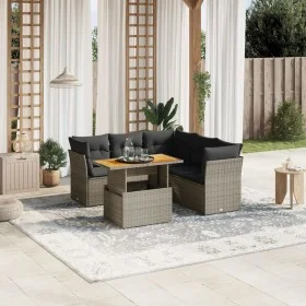 Set Gartensofas mit Kissen 5 Stück synthetisches Rattangrau von vidaXL, Gartensets - Ref: Foro24-3270829, Preis: 395,03 €, Ra...