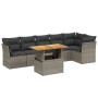 7-piece garden sofa set with gray PE rattan cushions by vidaXL, Garden sets - Ref: Foro24-3270843, Price: 443,77 €, Discount: %