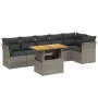 7-teilige Gartensofagarnitur mit grauen PE-Rattankissen von vidaXL, Gartensets - Ref: Foro24-3270843, Preis: 450,75 €, Rabatt: %