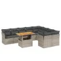 Garden sofa set 10 pieces with gray synthetic rattan cushions by vidaXL, Garden sets - Ref: Foro24-3271011, Price: 614,63 €, ...