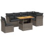 Set de sofás de jardín 7 piezas con cojines ratán PE gris de vidaXL, Conjuntos de jardín - Ref: Foro24-3270857, Precio: 435,43 €