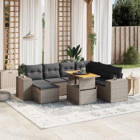 Garden sofa set 8 pieces and gray synthetic rattan cushions by vidaXL, Garden sets - Ref: Foro24-3272754, Price: 516,50 €, Di...