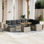 Garden furniture set 9 pieces and gray synthetic rattan cushions by vidaXL, Garden sets - Ref: Foro24-3272775, Price: 574,77 ...