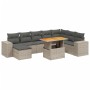 9-teiliges Gartenmöbel-Set und Kissen synthetisches Rattangrau von vidaXL, Gartensets - Ref: Foro24-3272775, Preis: 574,77 €,...
