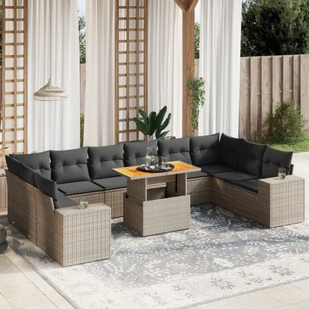 Garden sofa set 11 pieces and gray synthetic rattan cushions by vidaXL, Garden sets - Ref: Foro24-3272810, Price: 705,25 €, D...