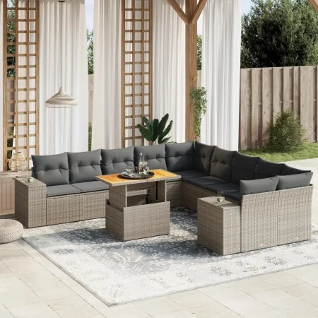 Garden sofa set 11 pieces and gray synthetic rattan cushions by vidaXL, Garden sets - Ref: Foro24-3272831, Price: 705,25 €, D...