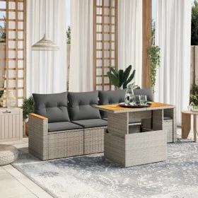 Garden sofa set with 5-piece synthetic rattan gray cushions by vidaXL, Garden sets - Ref: Foro24-3272957, Price: 327,23 €, Di...