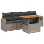 Set Gartensofas mit Kissen 5 Stück synthetisches Rattangrau von vidaXL, Gartensets - Ref: Foro24-3272957, Preis: 311,62 €, Ra...