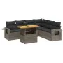 7-piece garden sofa set with gray PE rattan cushions by vidaXL, Garden sets - Ref: Foro24-3271774, Price: 468,10 €, Discount: %